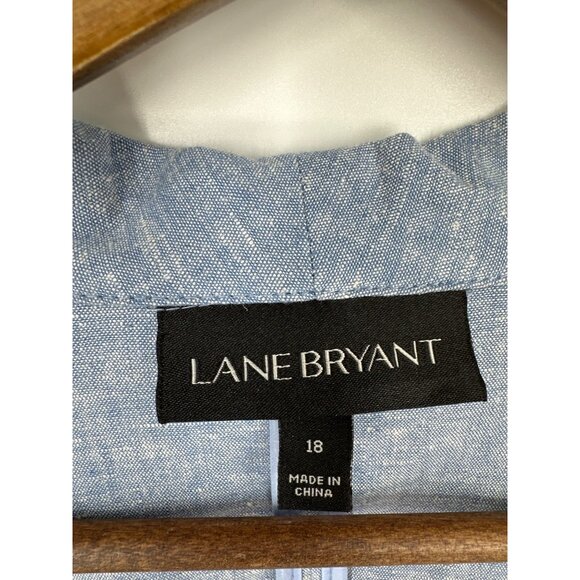 Lane Bryant Womens Open Front Light Blue Blazer Size 18 - Picture 5 of 10
